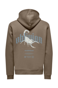 ONLY&SONS ONSBERNIE REG HOODIE SWEAT caribou/white scorpion