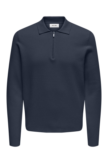 ONLY&SONS ONSCOOPER REG LS 12 HALF ZIP POLO N: