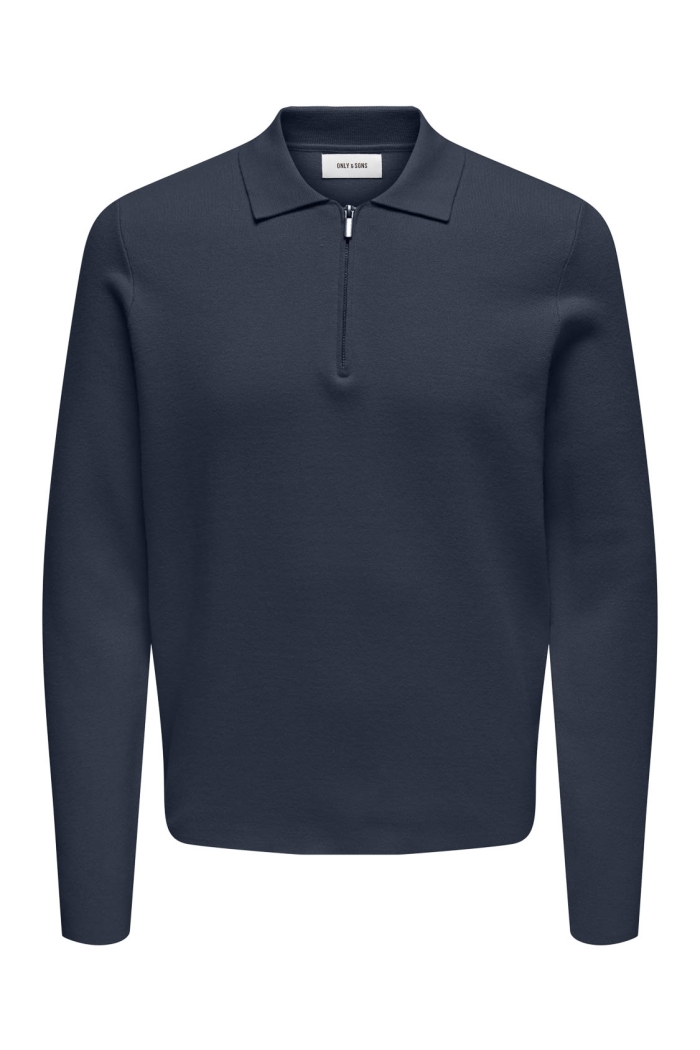 ONLY&SONS ONSCOOPER REG LS 12 HALF ZIP POLO N: blue nights
