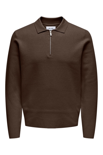 ONLY&SONS ONSCOOPER REG LS 12 HALF ZIP POLO N: