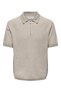 ONLY&SONS ONSMATTEO REG SS ZIP POLO cloud dancer/w. silver lining