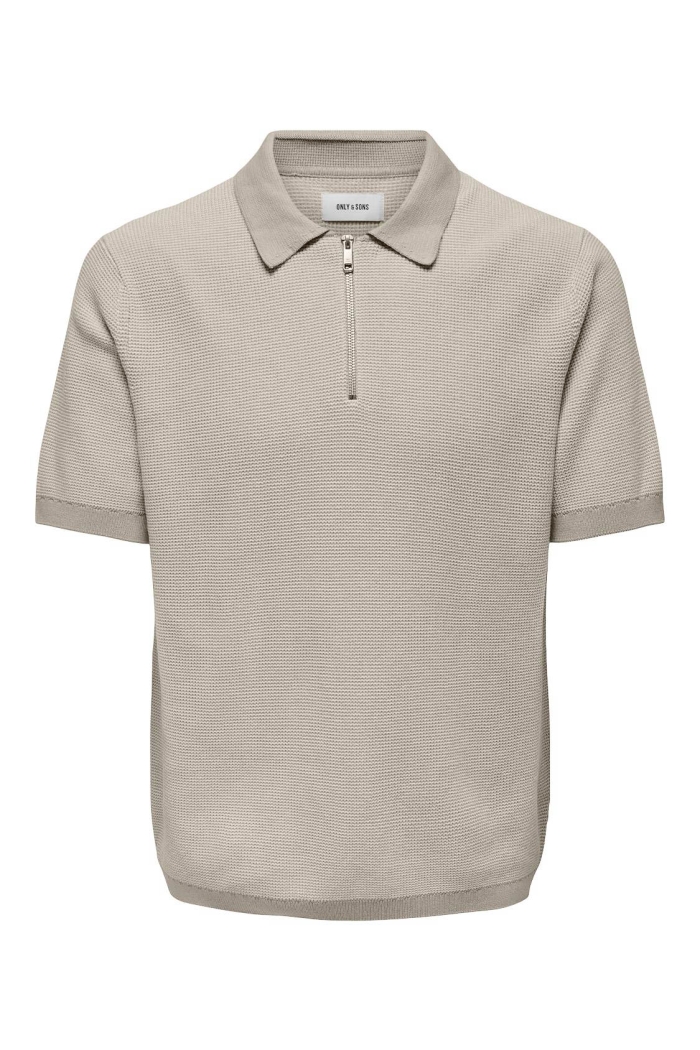 ONLY&SONS ONSMATTEO REG SS ZIP POLO cloud dancer/w. silver lining