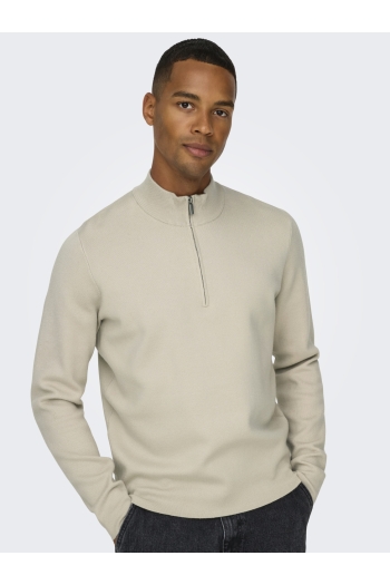 ONLY&SONS ONSCOOPER HALF ZIP HIGH NECK KNIT N: