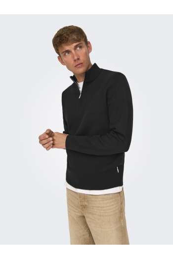 ONLY&SONS ONSCOOPER HALF ZIP HIGH NECK KNIT N: