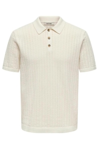 ONLY&SONS ONSMOON REG 12 SS POLO KNIT egret