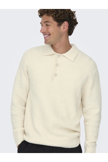ONLY&SONS ONSDALE RLX LS POLO KNIT NOOS