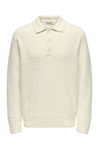 ONLY&SONS ONSDALE RLX LS POLO KNIT NOOS gardenia