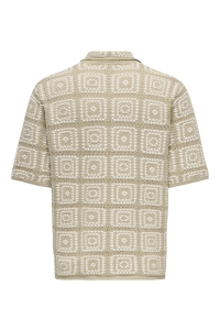Only and Sons ONSBART RLX 5 SS SHIRT KNIT NOOS silver lining/egret