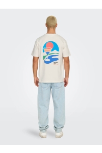 ONLY&SONS ONSPALM DAYS PRINT RLX SS TEE cloud dancer/palm days cloud