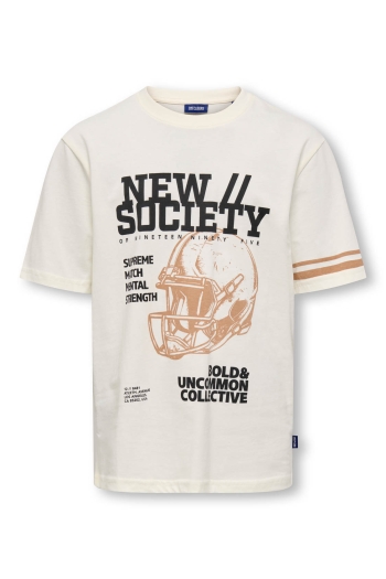 Only and Sons OSJSOCIETY LIFE S/S RLX PRINTED TEE: