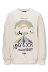 ONLY&SONS OSJROAD OVZ LS O-NECK UB SWT tofu/sky