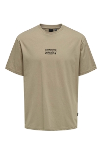ONLY&SONS ONSKLUIVERT RLX SS PRINTED TEE CS desert taupe