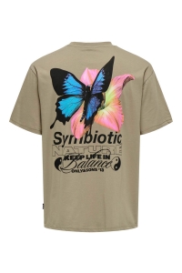 ONLY&SONS ONSKLUIVERT RLX SS PRINTED TEE CS desert taupe
