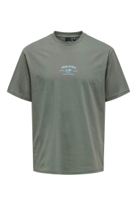 ONLY&SONS ONSKLUIVERT RLX SS PRINTED TEE CS castor gray