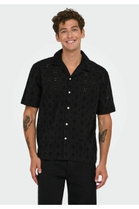 Only and Sons ONSARON LOOSE FIT SS RESORT SHIRT 0: jet black
