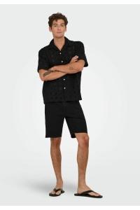 Only and Sons ONSARON LOOSE FIT SS RESORT SHIRT 0: jet black