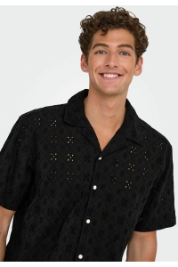 Only and Sons ONSARON LOOSE FIT SS RESORT SHIRT 0: jet black