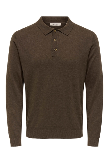 ONLY&SONS ONSLOUI REG 12 LS MEL POLO KNIT NOO: