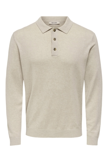 Only and Sons ONSLOUI REG 12 LS MEL POLO KNIT NOO: