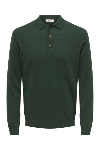 Only and Sons ONSLOUI REG 12 LS MEL POLO KNIT NOO: