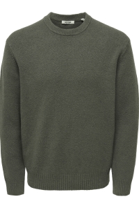 Only and Sons ONSJAMES RLX CREW KNIT NOOS beluga