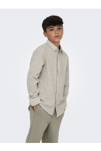 Only and Sons OSJCAIDEN LIFE LS LINEN SHIRT WN NO: chinchilla