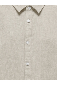 Only and Sons OSJCAIDEN LIFE LS LINEN SHIRT WN NO: chinchilla