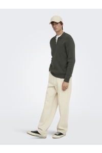 Only and Sons ONSPHIL REG 12 HALF ZIP POLO KNIT beluga