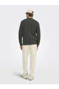 Only and Sons ONSPHIL REG 12 HALF ZIP POLO KNIT beluga