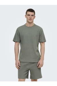 Only and Sons ONSTOBIE REG SS WAFFLE TEE NOOS castor gray
