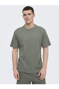 Only and Sons ONSTOBIE REG SS WAFFLE TEE NOOS castor gray