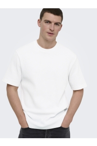 Only and Sons ONSTOBIE REG SS WAFFLE TEE NOOS bright white