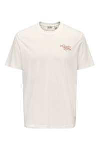 ONLY&SONS ONSCHRIS LIFE REG SS TEE cloud dancer/midnight spritz clo