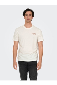 ONLY&SONS ONSCHRIS LIFE REG SS TEE cloud dancer/midnight spritz clo