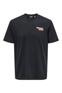 ONLY&SONS ONSCHRIS LIFE REG SS TEE jet black/midnight spritz jet