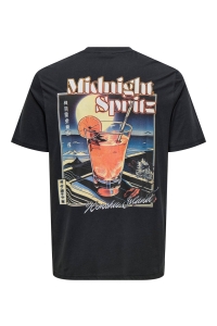 ONLY&SONS ONSCHRIS LIFE REG SS TEE jet black/midnight spritz jet