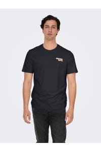 ONLY&SONS ONSCHRIS LIFE REG SS TEE jet black/midnight spritz jet
