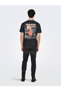 ONLY&SONS ONSCHRIS LIFE REG SS TEE jet black/midnight spritz jet