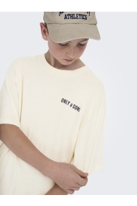 ONLY&SONS OSJARTSY LIFE SS OVS B. PRINTED TEE: tofu/back palm front os