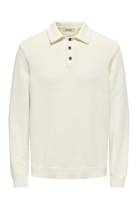 ONLY&SONS ONSHOPE RLX  LS POLO KNIT LIFE egret