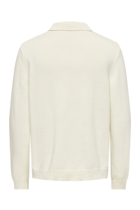 ONLY&SONS ONSHOPE RLX  LS POLO KNIT LIFE egret