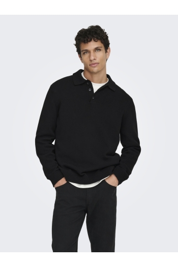 ONLY&SONS ONSHOPE RLX  LS POLO KNIT LIFE