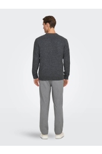 ONLY&SONS ONSRAY REG LS CARDIGAN KNIT FRML dark grey melange