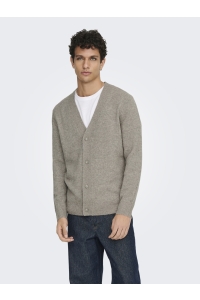 ONLY&SONS ONSRAY REG LS CARDIGAN KNIT FRML walnut