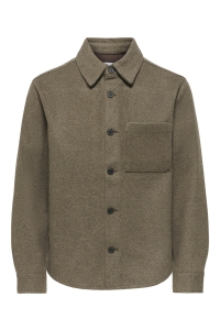 Only and Sons ONSMICAH TWILL OVERSHIRT FRML NOOS chocolate brown/melange