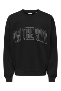 ONLY&SONS ONSTURNER VARSITY VTG CREW NECK SWE: black/on the run