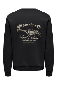 ONLY&SONS ONSALFRESCO REG CREW NECK black/amalfi