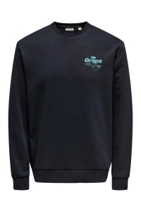 ONLY&SONS ONSALFRESCO REG CREW NECK black/grape