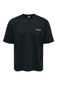 ONLY&SONS ONSCASPIAN TEXT AIRFLEX LOOSE SS TE: jet black/union goods