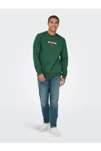 ONLY&SONS ONSCONNOR SIMPLE LIFE REG LS CREW S: trekking green/rockies